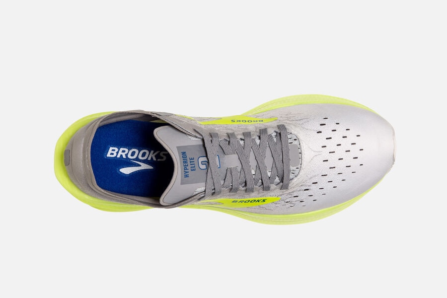 Brooks Hyperion Elite 2 Spikes Loopschoenen Heren - Wit/Grijs/Groen - 805139WOH